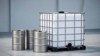 Industrial IBC Container and Metal Barrels Storage