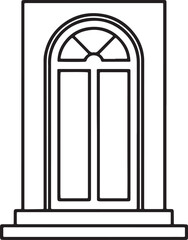 door line art, coloring book page line art drawing, vector and illustration
