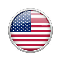 American flag in a circle isolated on transparent background