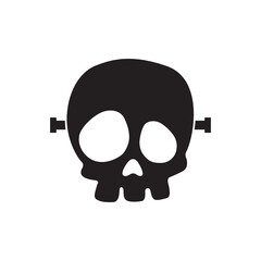 Simple skull line icon stroke pictogram template