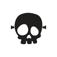 Simple skull line icon stroke pictogram template