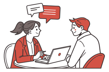 businessman and businesswoman