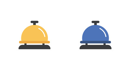 Two service bells one gold and one blue isolated on white