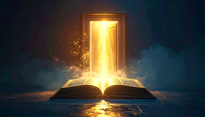 Obraz premium Mystical Gateway Open the Door to Untold Stories Through the Power of Books