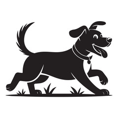 Playful Dog Silhouette Collection – Jumping, Running, Playing Puppy Vector Set on White Background