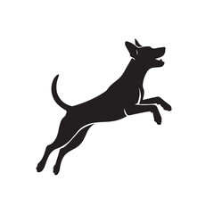 Playful Dog Silhouette Collection – Jumping, Running, Playing Puppy Vector Set on White Background