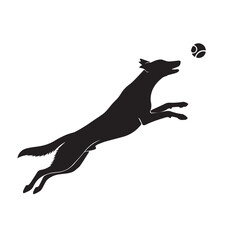 Playful Dog Silhouette Collection &ndash; Jumping, Running, Playing Puppy Vector Set on White Background