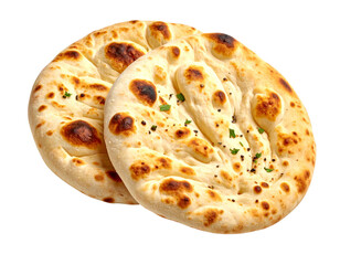 Indian naan bread for Diwali Holi Eid festive celebrations isolated on transparent background