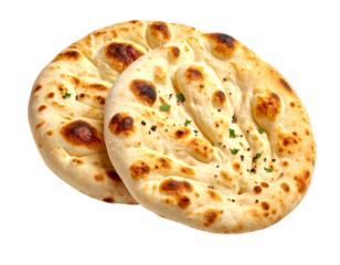 Indian naan bread for Diwali Holi Eid festive celebrations isolated on transparent background