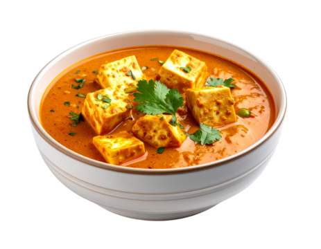 Indian paneer curry masala for Diwali Holi Eid and festive celebrations isolated on transparent background - Powered by Adobe