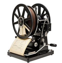 Naklejka premium Vintage black mechanical recording device