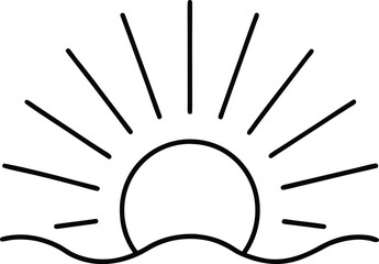 vector illustration of man pencil and sun silhouettes