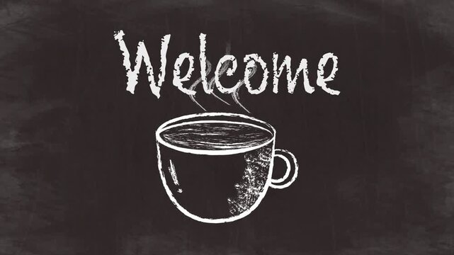 Handwritten Welcome Animation - Coffee Shop Chalkboard Vibes Black