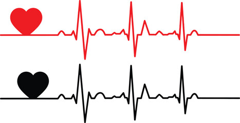 Healthy heartbeats shown on two contrasting electrocardiogram lines, representing life and vitality.
