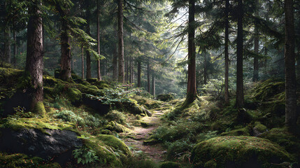 Captivating Forest Landscae: A Stunning Display of Nture's Beauty Through the ens