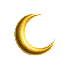 Golden Crescent Moon Isolated