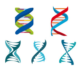 Spiral Molecule Icons Illustrations & Vectors