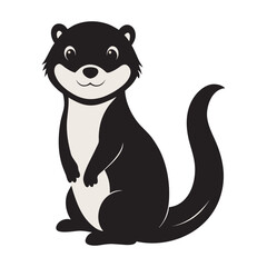 Cute Cartoon Otter Vector Illustration, Adorable Animal Mascot Design for Kids, Wildlife and Nature Themes On White Background