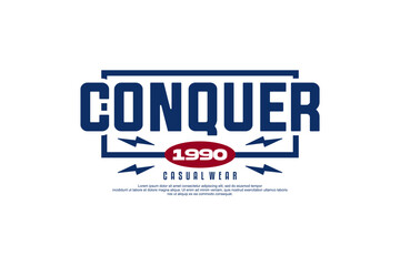 conquer streetwear fashion vector template 