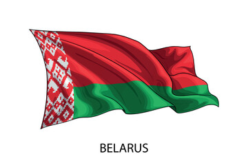 Belarus national flag waving in the wind illustration