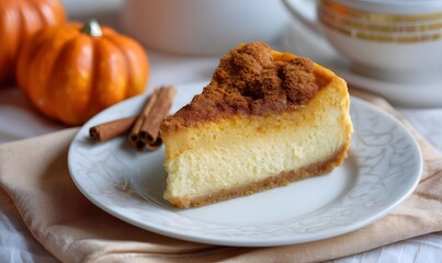 Pumpkin cheesecake with cinnamon topping