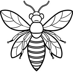 Minimalist Bee Line Art Illustration