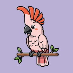 cute parrot character illustration