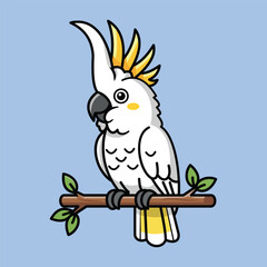 cute parrot character illustration