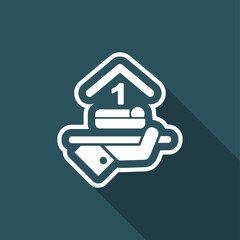 Hotel icon. Single bedroom.