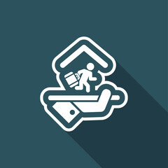 Fototapeta premium Hotel icon. Arrival/departure.