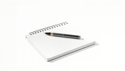 Naklejka premium Blank notebook with pen placed on desk for writing notes 