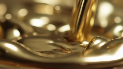 Abstract gold liquid flowing - Powered by Adobe