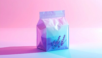 Holographic Lavender Packaging in Pink and Blue Gradient