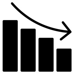 Decrease icon glyph style vector illustration	
