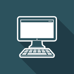 Computer desktop flat icon