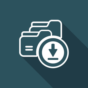 Folders multiple downlad - Flat minimal icon