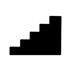 Simple Black and White Illustration of a Staircase with Four Steps