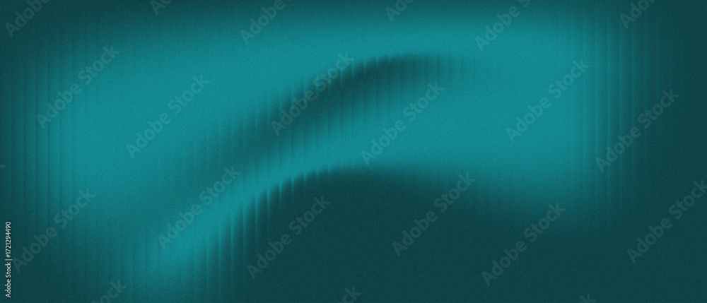 Wall mural abstract teal background with glowing wave effect and smooth gradient light. futuristic digital text