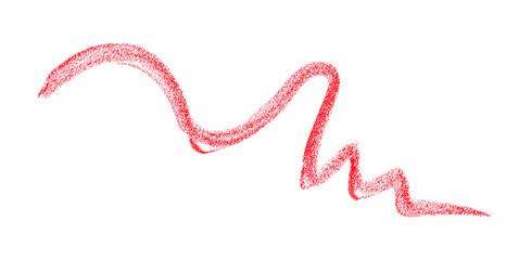 Hand drawn red pencil lines, circles, stripes and squiggly lines on transparent background.
