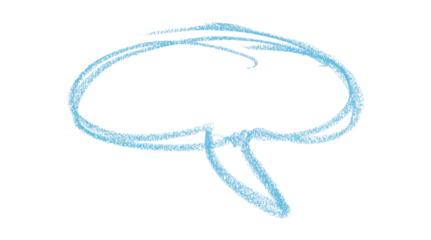 Hand drawn light blue pencil lines, circles, stripes and squiggly lines on a transparent background.