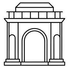 Arched Gateway line art vector