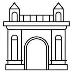 Fototapeta premium Arched Gateway line art vector