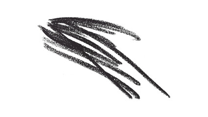 Hand drawn black pencil lines, circles, stripes and squiggly lines on transparent background.