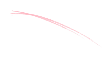 Hand drawn pink pencil lines, circles, stripes and squiggly lines on transparent background.