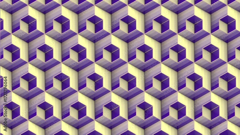 Aufkleber seamless loop animation with voluminous cubes that gently change shape. a geometric composition with