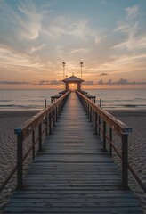 Obraz premium pier at sunset