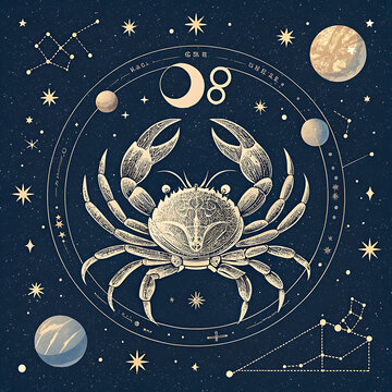 Astrological representation of a Cancer ascendant.