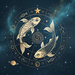 Astrological representation of a Pisces ascendant.