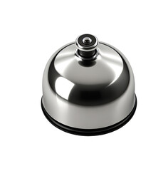 Fototapeta premium Chrome service bell, reception desk, office, background blur, website