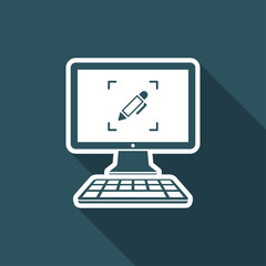 Customized computer services - Vector web icon